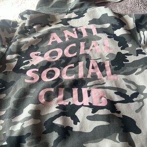 Anti Social Social Club Camo Hoodie - Pink and Black